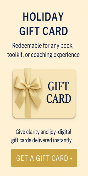 “Holiday gift card banner in gold and cream tones with navy text and bow ribbon, promoting Elevate Your Wealth & Wellness digital gift cards.”
